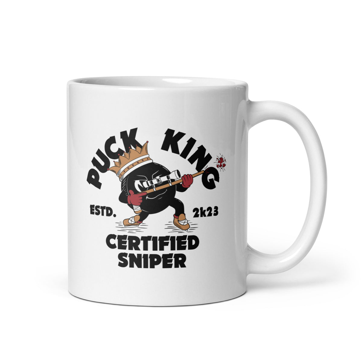 Puck King Certified Sniper Mug - White